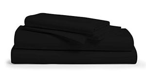 Comfy Sheets 100% Egyptian Cotton Sheets, BLACK King Sheets Set, 1000 Thread Count Long Staple Cotton, Sateen Weave for Soft and Silky Feel, Fits Mattress Upto 18'' DEEP Pocket