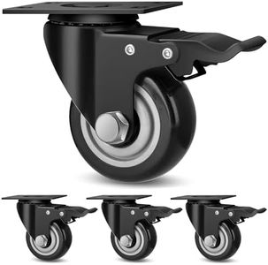 TABKEER 3 Inch Industrial Heavy Duty Swivel Caster Wheels with Brake,Set of 4 Safety Locking Casters,Load 1600lbs,Premium Polyurethane Wheels for Table,Trailer,Saw Table,Stage Toolbox,Bed,Corn Board