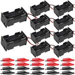 MKBKLLJY 10Pcs 4 x 1.5V AA Batteries Battery Holder,Black 6 Volt Thicken Plastic Battery Case Box with Wire,Leads,Alligator Clips for DIY and dc Equipment