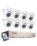 ZOSI 8CH 5MP Lite H.265+ DVR CCTV Camera Systems, 8x 2MP Outdoor Security Bullet Camera with 1TB Hard Drive, AI Human/Vehicle Detection, Night Vision, IP67 Weatherproof, Remote Access