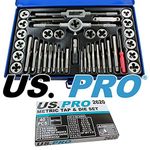 US PRO 2620 40pc Metric Tap and Die Set Alloy Steel Pitch Gauge M3-M12, Blue