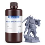 ANYCUBIC Water Washable 3D Printer Resin 1KG, 405nm UV Rapid Resin for LCD 3D Printing, Low Odor, Low Viscosity and High Precision (1000 g, Gray)