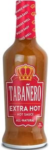 Extra Hot Hot Sauce by Tabañero, Gourmet Spicy Sauce, Hot Sauce Gifts, All Natural, Gluten Free, Vegan, Kosher, Made in the USA, 8 oz. Bottle