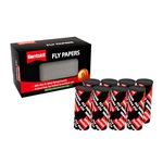 Rentokil Fly Papers -Traditional & Time-Proven Sticky Fly Trap - Effective Control for Flies, Wasps & Flying Insects - Poison-Free - For Indoor and Outdoor Protection - 8 Pack