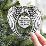 Christmas Memorial Hanging Ornaments Angel Wings, Memory Gifts Pendant I Have a Angel Watching Over Me I Call Her Grandma Xmas Tree Hanging Sympathy Gift for Loss of Loved One in Heaven