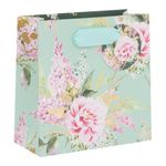 Glick Luxury, Small Gift Bag, Celebration Gift Bag, SD Peonies & Foxgloves Gift Bag, Multi-Colour, 140w x 140h x 60d mm