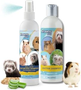 Small Critter Shampoo and Waterless Shampoo Bundle - 8oz Small Animal Fragrance Free Shampoo - 8oz No Rinse Shampoo for Ferrets, Guinea Pigs, Hedgehogs, Sugar Gliders, Rabbits, and Hamsters