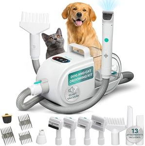 PetCove 7 in-1 Dog Grooming Kit And Dog Hair Dryer, 60db low Noise Dog Grooming Vacuum, Pet Vacuum Grooming Kit, Dog Hair Vacuum, Dog Hair Dryer, Pet Dryer, Dog Blow Dryer, Cat Grooming Kit