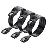 Cable Matters 3-Pack SATA III 6.0 Gbps SATA Cables 60cm (SATA 3 Cable, SATA data Cable, SATA Cable) Black