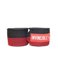 INVINCIBLE Nylon Mexican Style Semi-Stretch Hand Wraps (Black Red, 2.5 Meter)