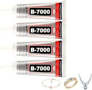 4 Pcs Rhinestone Glue, Shoe Sole Repair, Jewelry Craft Glue,Multi-Purpose for Fabric, Electronics, Stain Removal and More,Ultimate Versatile Adhesive Set,B-7000 Glue and Super Glue Gel