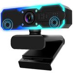 1080P 60FPS Streaming Webcam, Streaming Camera with Microphone and Fill Light,Autofocus,Work with Zoom/YouTube/Winsdows/Mac OS/Laptop/Mac/PC