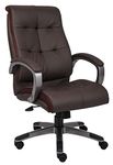 Boss Office Products B8771P-BN Double Plush High Back Executive Chair in Brown