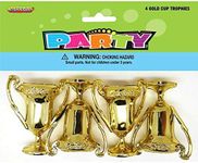 Pack of 4 Mini 6CM Plastic Gold Trophies Trophy Cups Party Sports Prize