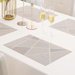 HOKIPO Pvc Washable Set Of 4 Placemats For Dining Table - 45X30 Cm (Ar2773, Polyvinyl Chloride)