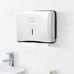 Paper Towel Dispenser Wall Mounted Toilet Roll Holder Self Adhesive, Large Capacity Tissue Box C-Fold Commercial Hand Towel Dispenser for Kitchen Bathroom Hotel Resturant, Waterproof, Holds 200 Paper