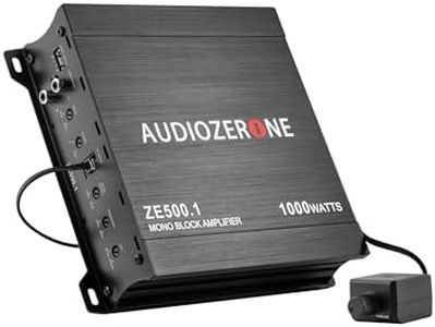 Car Audio Amplifier ZE500.1 1000W Monoblock Class D MOSFET Subwoofer Audio, 1-4 Ohm Stable, Low Pass Crossover, Mosfet Power Supply, Stereo