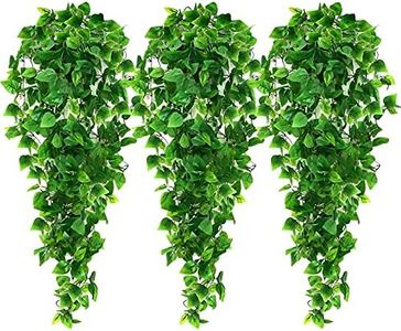 Ageomet 3pcs Artificial Hanging Plants, 3.6ft Fake Ivy Vine for Wall House Room Indoor Outdoor Decoration (No Baskets)