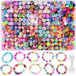 Brijex Plastic Beads for Kids Crafts Children's Jewelry Making Kit DIY Bracelets Necklace Hairband and Rings Craft Kits Birthday for 4, 5, 6, 7-Year-Old Little Girls (Cute Charm)