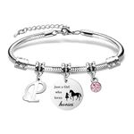 COEROW Initial Letters Horse Bracelets Just A Girls Who Loves Horse Horse Bracelet for Women Girls (P)