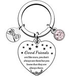 Aussido Best Friends Keychian Gift Good Friendship Keyring Best Friendship Gifts for Women Birthday Graduation Leaving Friend Gift (Friends)