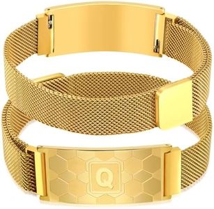 Soccer Gifts Initial Bracelet Idea for Players Lovers Men Boys(Gold Q)