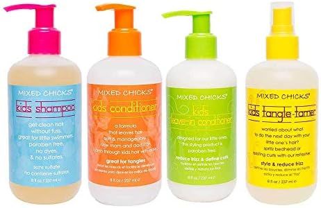 Mixed Chicks Kid's Quad Pack - Shampoo, Conditioner, Leave-in Conditioner, Tangle-Tamer, 8 fl.oz (Pack of 4)