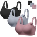 Angelhood 3 Pack Maternity Nursing Bras - Wire Free Seamless Sleep Bralette for Pregnancy & Breastfeeding