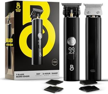 The Beard Club Professional T-Blade Beard Trimmer for Men LT - Barber Electric Shaver, Mustache & Hair Clippers for Men Zero Gapped Cordless Buzzer Hair Trimmer & T Outliner Edger Line Up Grooming Kit