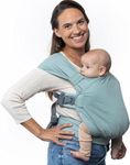 Boba Pre-Wrapped Baby Wrap Carrier with Buckle, Easy Adjust Soft Infant Baby Carrier Hybrid for Boy or Girls, Baby Sling for Newborn up to 35 lbs (Sea Mist)