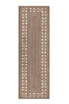 CASAVANI Collection Runner Area Rug 2.6'x8' Ft' Beige Geometric Natural Jute Rugs for Bedroom Bedside Runner Kitchen Runner Hallway & Stair Runner