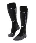 FALKE Mens SK2 Skiing Socks Merino Wool Black Grey 1 Pair