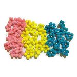 SWEET INSPIRATIONS Edible Cake Decoration Sprinkles Cupcake Toppers Pink Yellow Blue Flower Medium- PBY-45 Pieces