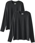 BARCO One Under Scrubs for Men - Crew Neck Long Sleeve Men’s Medical Scrub Tees 2 Pack Black X-Small