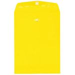 JAM PAPER 9 x 12 Colored Envelopes with Clasp Closure - Yellow Recycled - 50/Pack