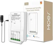 MOES WiFi Smart Temperature and Humidity Switch Module Sensor, Dual Relay Output Controller, Smart Life Tuya App Wireless Remote Control, Programmable Thermostats Kit Works with Alexa Google Assistant