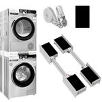 Kiss Core 29 inch Washer Dryer Stacking Kit, Universal Stacking Kit for Washer and Dryer, Adjustable 29"/28"/27"/26"/25"/24" Stackable Stacking Kit Replacement with Ratchet Strap