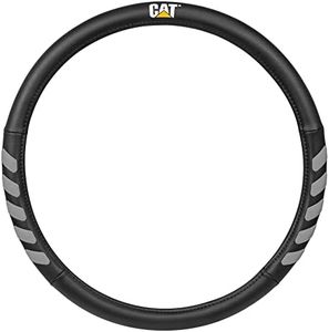 Cat® UltraSport Faux Black Leather Semi Truck Steering Wheel Cover, Extra Large 18 inch Size, Fits RV and Big Rig Trucker, Steering Wheel Cover for Trucks 18 Wheeler