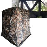 THUNDERBAY 3-4 Person Hidden Threat See Through Hunting Blind, See Through Panel Window with 270° View, Floor Space 62" x 62" to 72" x 72"