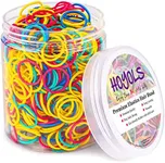 HOYOLS 3/4 Inches Colorful Rubber Bands for Hair Ties Reusable Elastics Ponytail Holders for Baby Toddler Girls Infants Kids Thick Hair Mini Braids No Damage Office Supplier 600 Pcs (M) Latex-Free