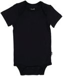 KYTE BABY Short Sleeve Unisex Baby Bodysuits, Rayon Made From Bamboo Material (Preemie, Midnight)