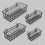 Daanxw Pegboard Baskets,Pegboard Accessories,Can be Used to Store Items That Are Not Easy to Hang on a Pegboard (4pcs) (Black Light-Duty)