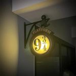 Vintage Platform 9 3/4 Night Light,Hanging 9 ¾ Night Light, Home Decor Sign Lights Decoration, Gift for Fans (RGB Remote)