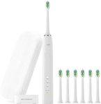 MOUTHARMOR Electric Toothbrush Whitening Sonic Toothbrush with Travel Case, 4 Brush Heads, Wireless Charging, Deep Clean for Plaque Removal