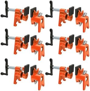 HAOBOOT 3/4'' Pipe Clamps for Woodworking with Protective Pads (6, Orange)