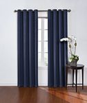 Eclipse 11049052X063NVY Round and Round 52-Inch by 63-Inch Blackout Single Window Curtain Panel, Navy