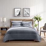 Nautica- Queen Quilt Set, Cotton Reversible Bedding Set, All Season Designer Home Décor (Coveside Grey, Queen)