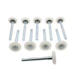 ABN Quiet Garage Door Rollers Nylon Door Wheels Replacement Garage Roller, White 2in 13 Ball Bearing 4in Stem 10pk