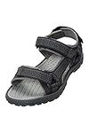 Mountain Warehouse Crete Mens Sandals - Durable Summer Shoes, Sturdy Grip, Cushioned Footbed, Neoprene Lined, Hook & Loop Straps Beach Shoes - for Spring Travel, Walking, Grey, 11 UK