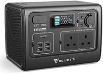BLUETTI EB55 Portable Power Station Solar Generator with 537Wh LiFePO4 Battery 700W Inverter AC 230V / DC 12V / USB Outlets Outdoor Backup Power Supply for Travel Camping Campervan